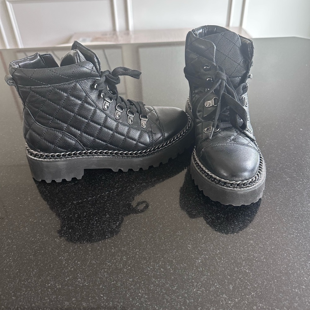Vince Camuto Black Combat Boots